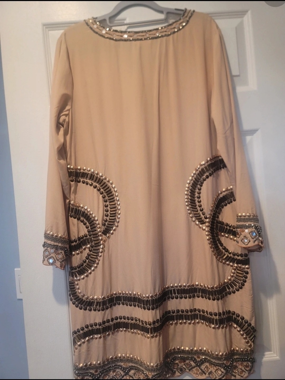 VENUS Beige Embroidered Tassel Tunic Dress - Picture 5 of 10